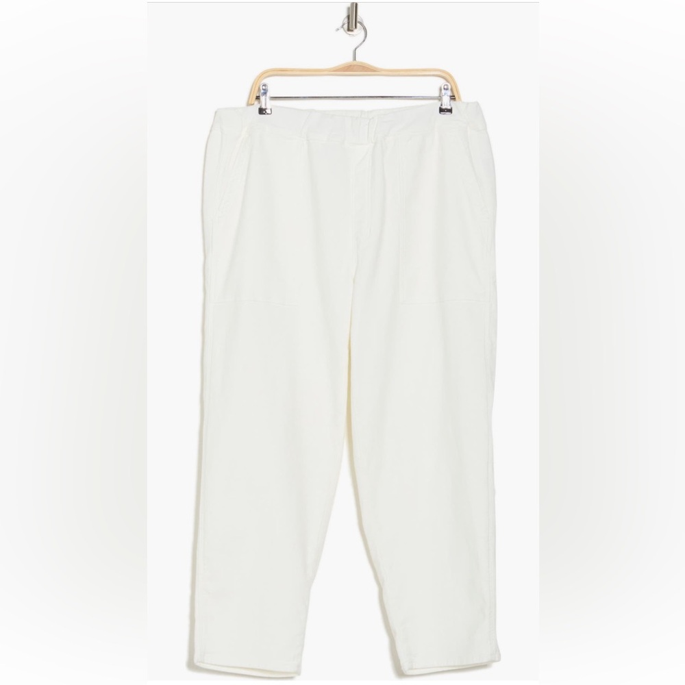 NWT Madewell Tapered-Leg Utility Pant | Pull-On, White, Cotton | Women’s Plus 1X - Picture 13 of 15
